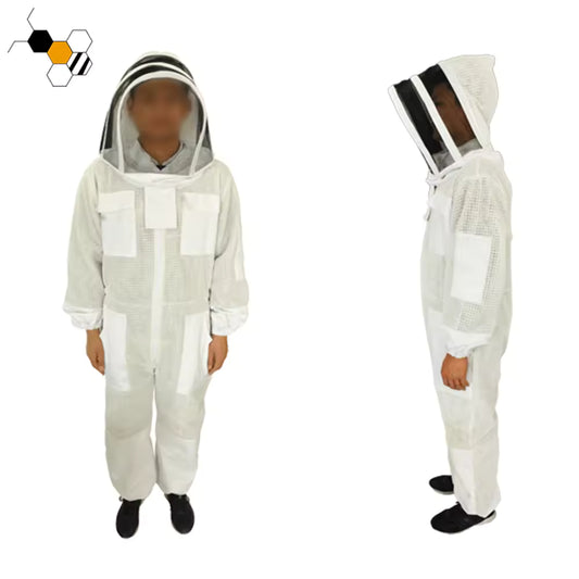 3-Layer Ultra Ventilated Beekeeping Suit w/ Astronaut Veil & Goatskin Gloves