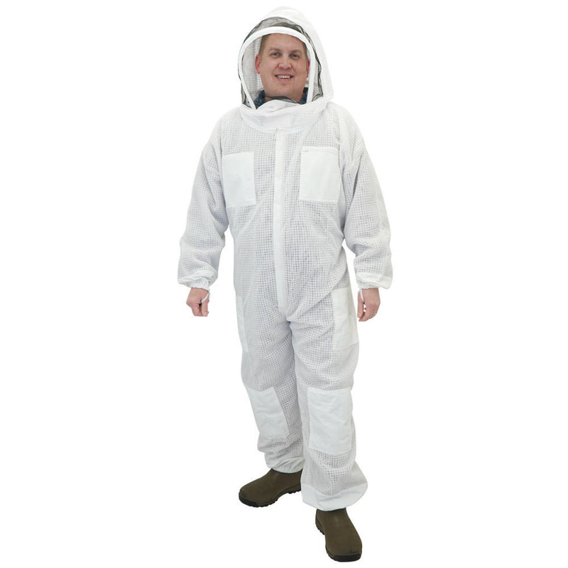 3-Layer Ultra Ventilated Beekeeping Suit w/ Astronaut Veil & Goatskin Gloves