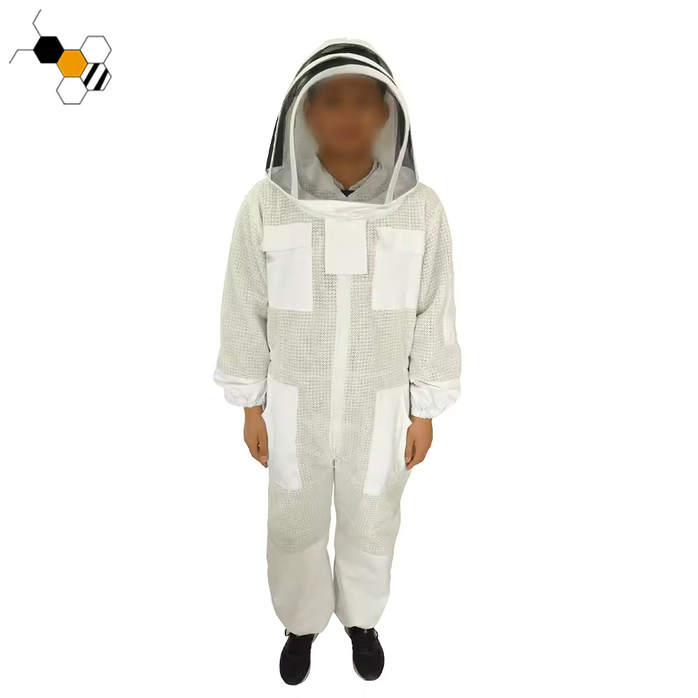 3-Layer Ultra Ventilated Beekeeping Suit w/ Astronaut Veil & Goatskin Gloves