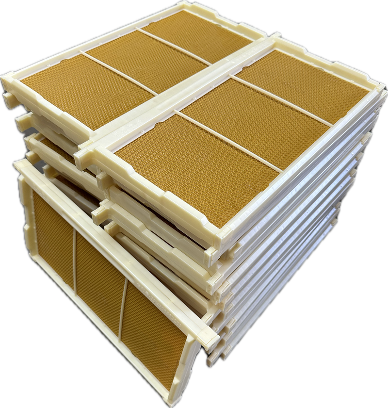 30 Pack Fully Plastic Deep Frame Langstroth BeeHive w/ Bees Wax Coated Foundation