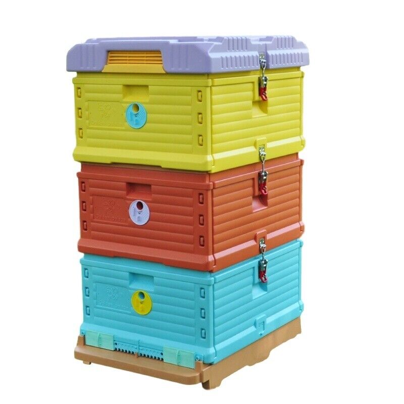 Insulated 3-Box Beehive Kit — 10-Frame, 2 Brood + Honey Super, Plastic