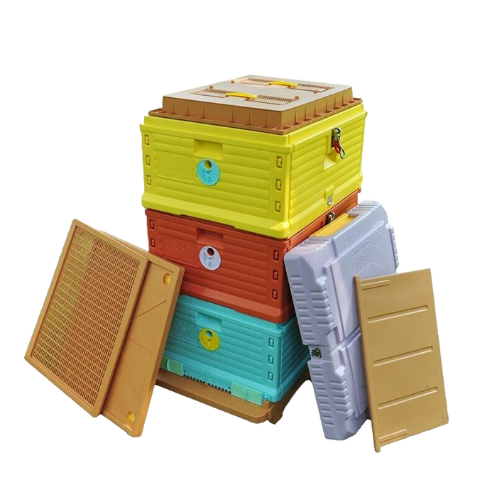 Insulated 3-Box Beehive Kit — 10-Frame, 2 Brood + Honey Super, Plastic